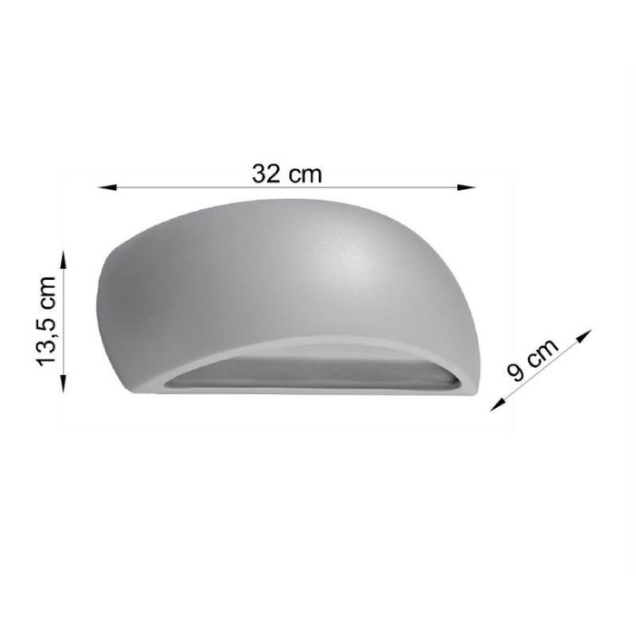 Applique up and down en verre grise, Laurenz