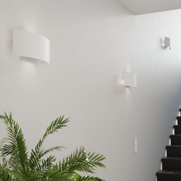 Applique up and down en aluminium blanche, Jorgo