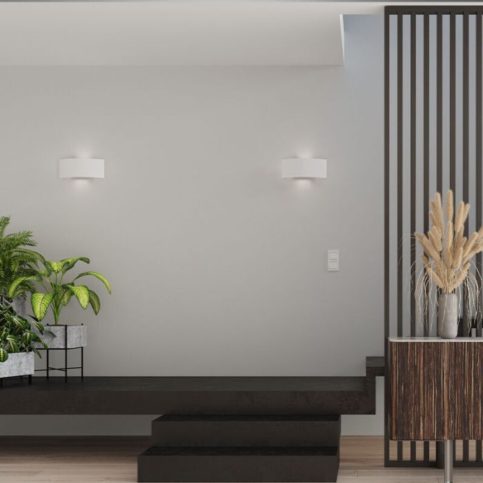 Applique up and down en aluminium blanche, Jorgo