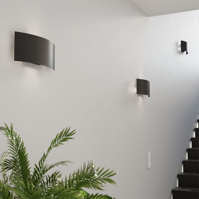 Applique up and down en aluminium noire, Jorgo