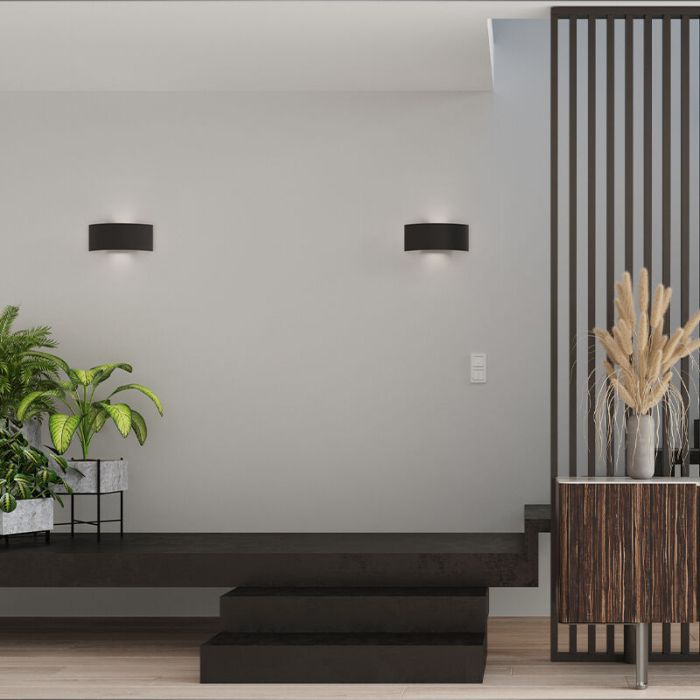 Applique up and down en aluminium noire, Jorgo
