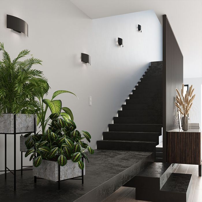 Applique up and down en aluminium noire, Jorgo