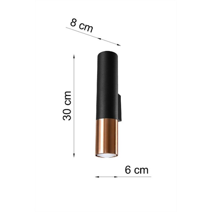 Applique up and down en aluminium cuivre, Hediye