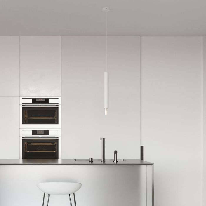 Suspension en verre blanche, Ishani