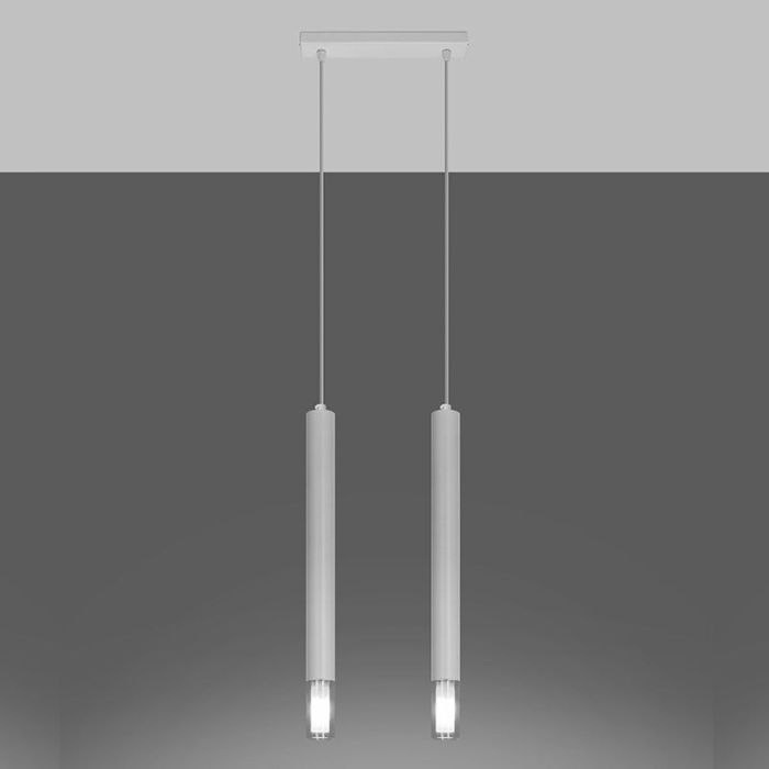 Suspension en verre blanche, Ishani