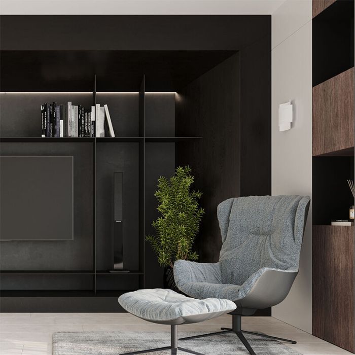 Applique up and down en aluminium blanche, Karwan