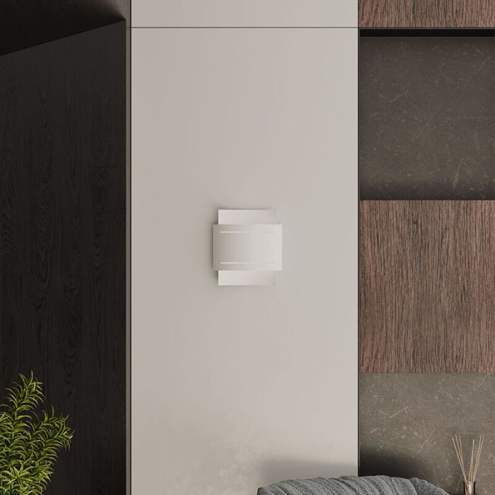 Applique up and down en aluminium blanche, Karwan