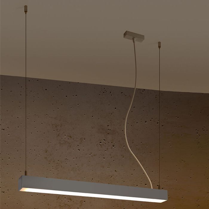 Suspension en aluminium grise, Mascha, 22W, 3000K LED