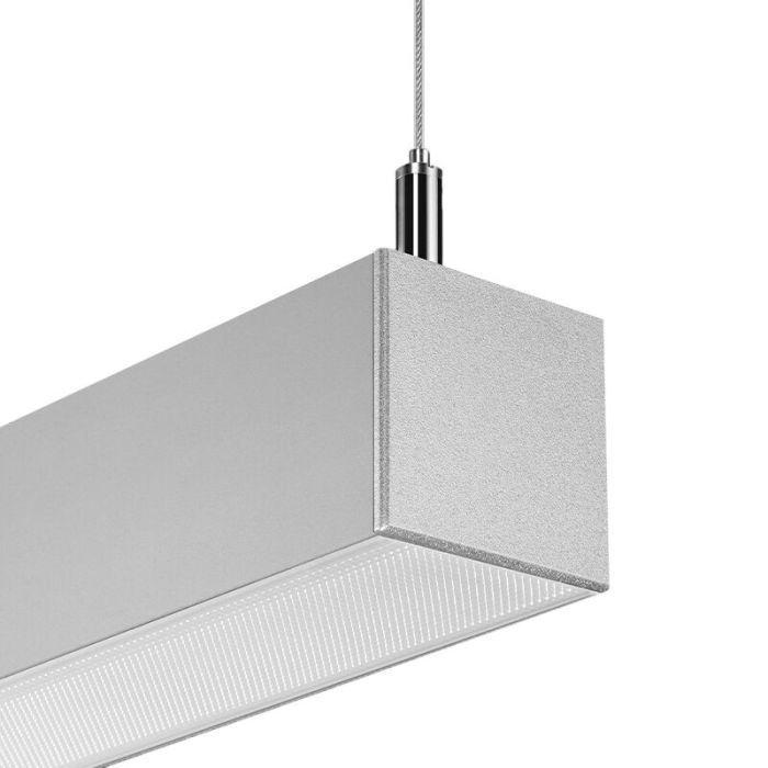 Suspension en aluminium grise, Mascha, 22W, 3000K LED