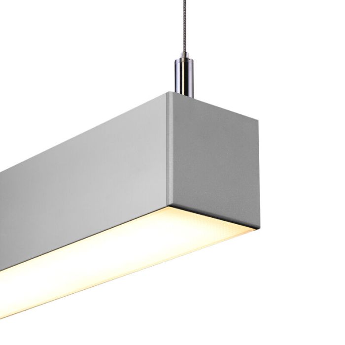 Suspension en aluminium grise, Mascha, 22W, 3000K LED