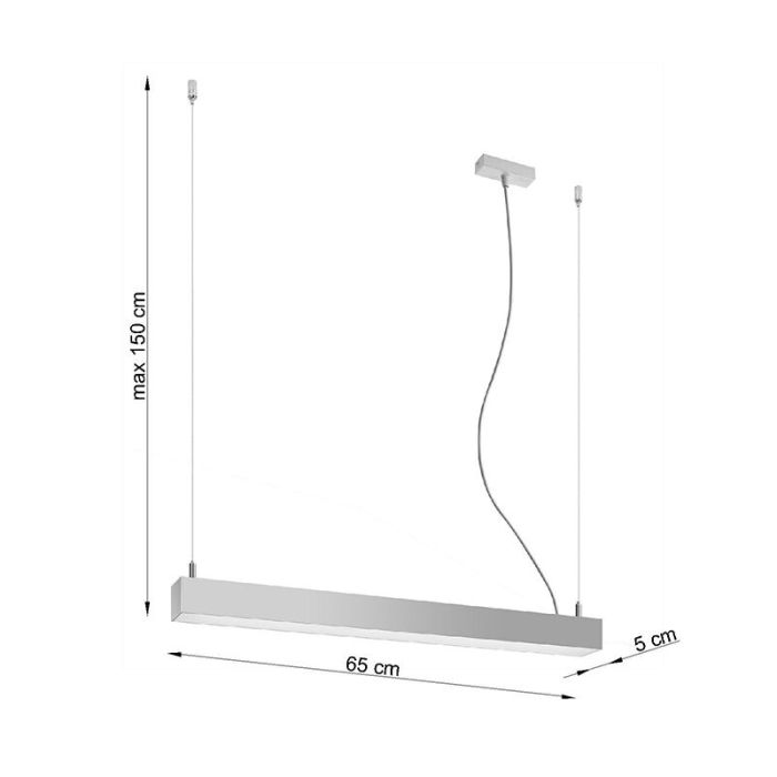 Suspension en aluminium grise, Mascha, 22W, 3000K LED