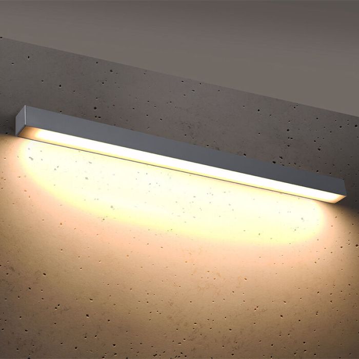 Applique murale en aluminium grise, Mascha, 31W, 3000K LED