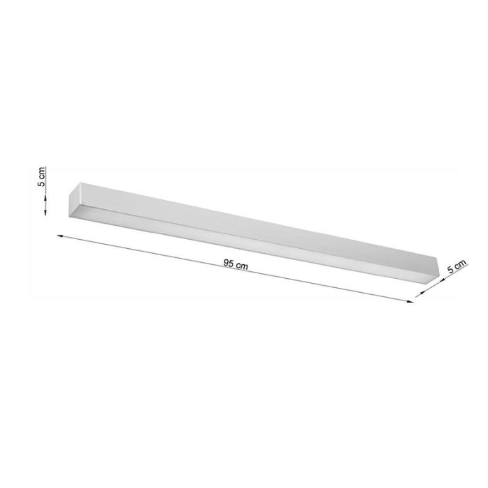 Applique murale en aluminium grise, Mascha, 31W, 3000K LED