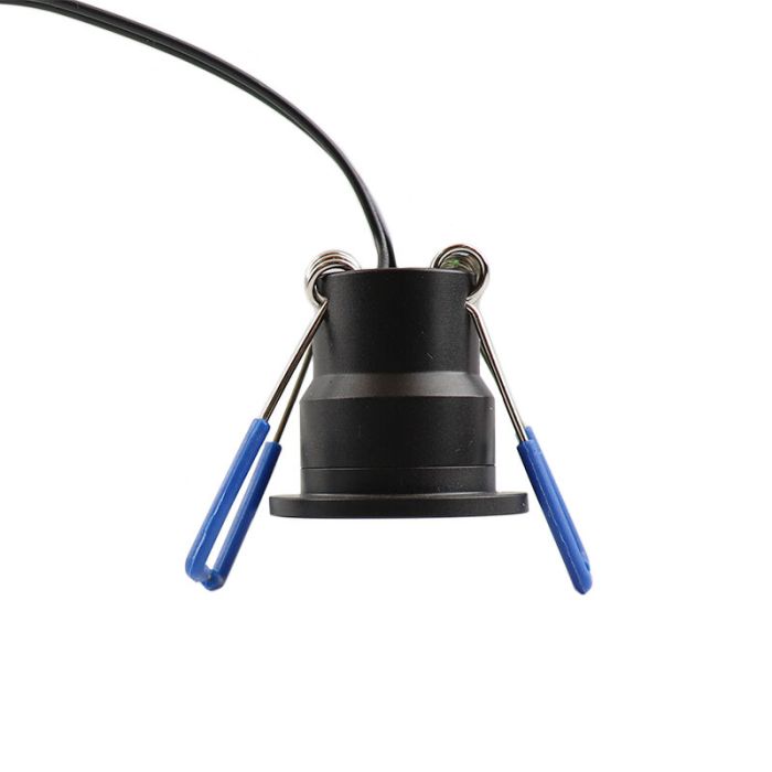 12 spots encastrés veranda noir Dico, IP65, avec kit de connexion et télécommande