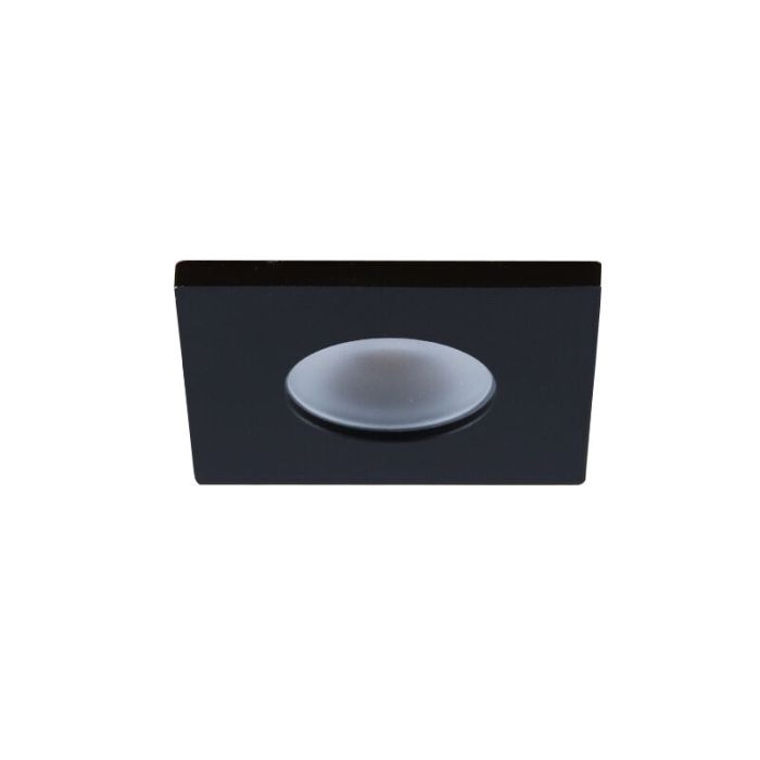 3 spots encastrés veranda carrés noir Dico, IP65, avec kit de connexion et télécommande