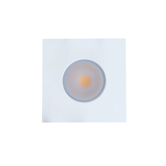 5 spots encastrés veranda carrés blanc Dico, IP65, avec kit de connexion et télécommande