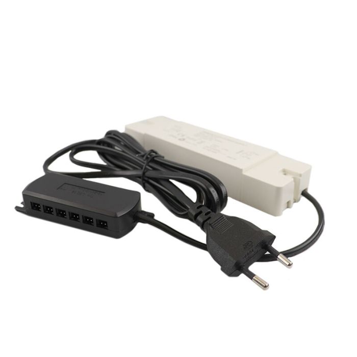 5 spots encastrés veranda carrés noir Dico, IP65, avec kit de connexion et télécommande