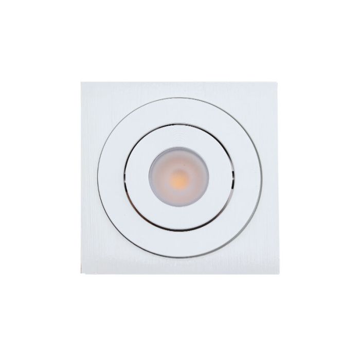 5 spots veranda orientable Rona carré, IP44, avec kit de connexion et télécommande, blanc