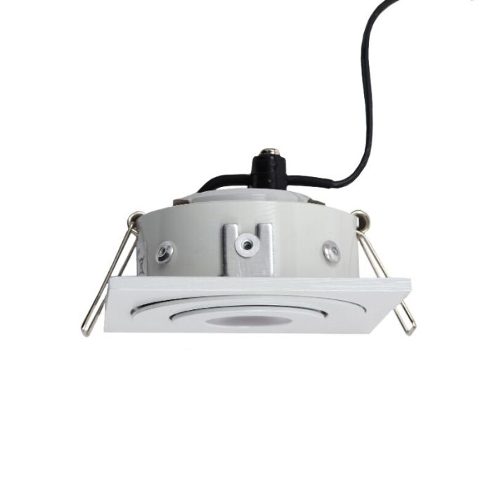 5 spots veranda orientable Rona carré, IP44, avec kit de connexion et télécommande, blanc