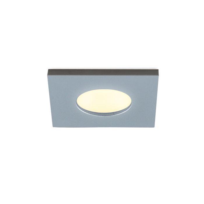 6 spots encastrés veranda carrés chromé Dico, IP65, avec kit de connexion et télécommande