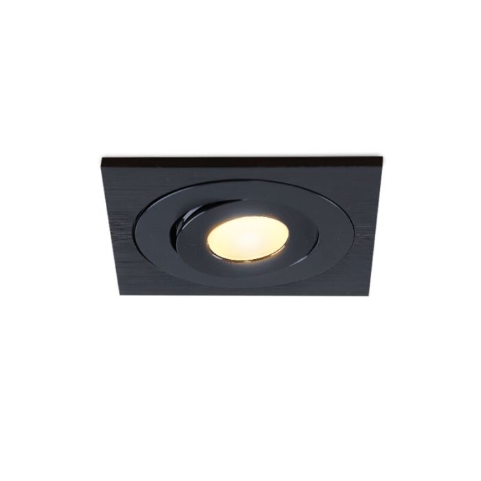 6 spots veranda orientable Rona carré, IP44, avec kit de connexion et télécommande, noir