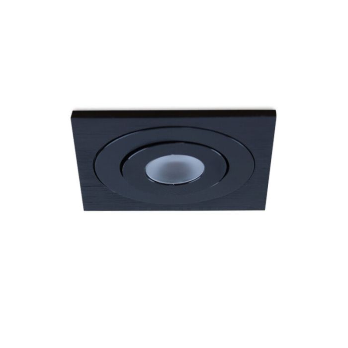 6 spots veranda orientable Rona carré, IP44, avec kit de connexion et télécommande, noir