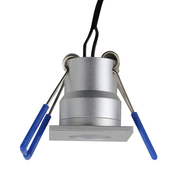 8 spots encastrés veranda carrés chromé Dico, IP65, avec kit de connexion et télécommande