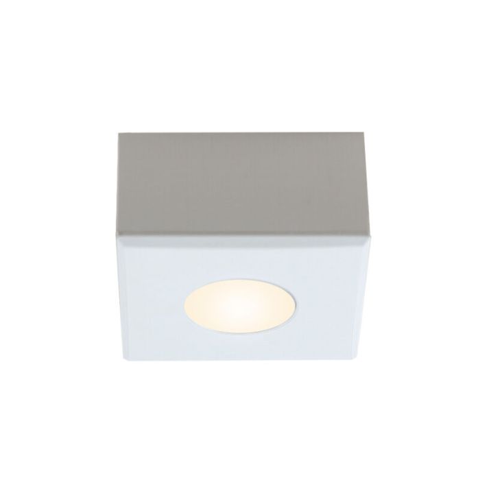 Spot en saillie veranda carré blanc Fredo, IP44, gradable