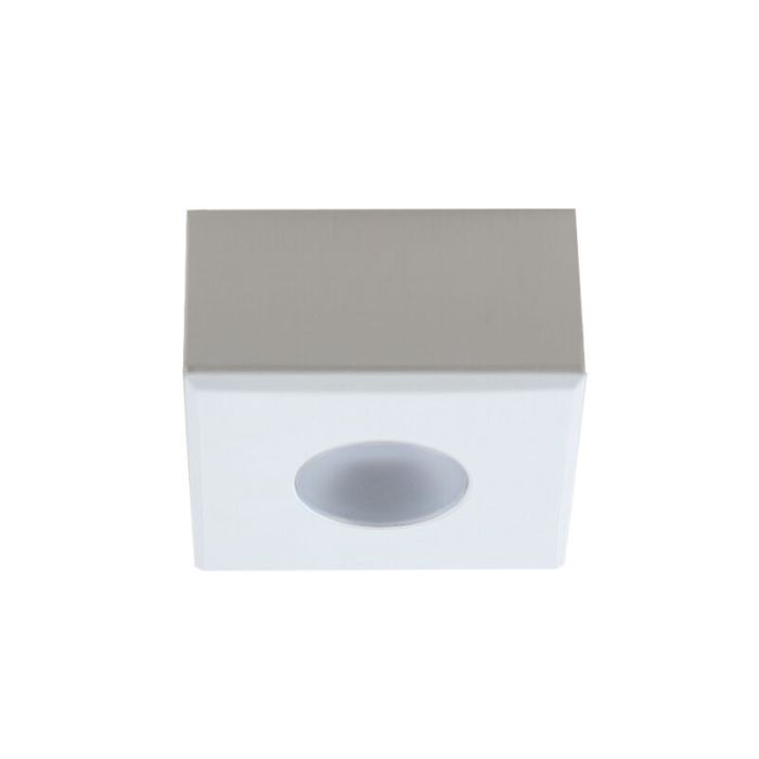 Spot en saillie veranda carré blanc Fredo, IP44, gradable