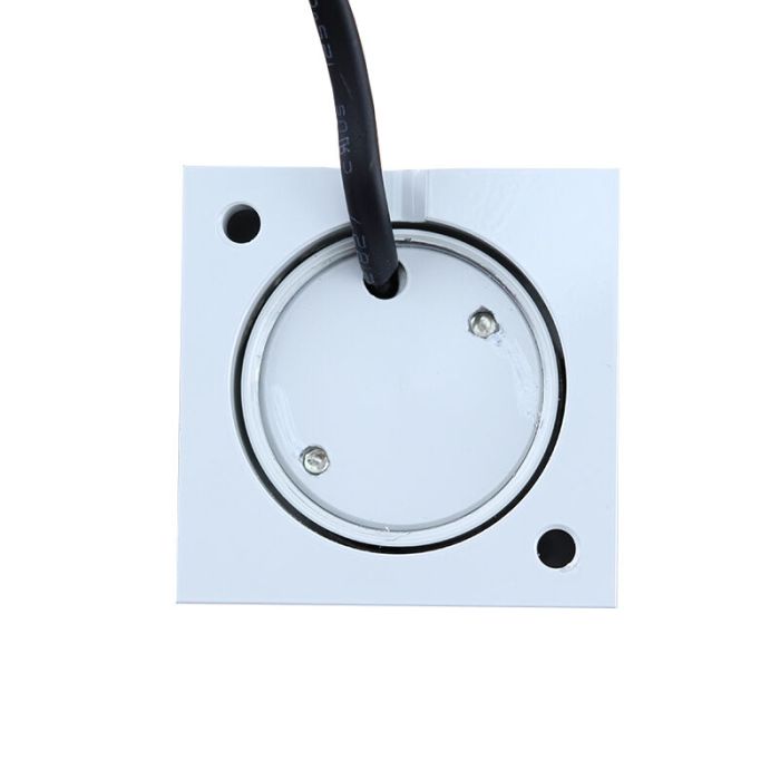 Spot en saillie veranda carré blanc Fredo, IP44, gradable