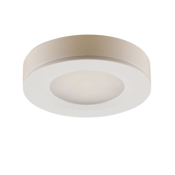 2 lampes rondes sous placard de cuisine, blanc, avec kit de connexion et télécommande