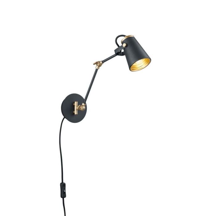 Applique murale moderne noire, Skals, avec interrupteur
