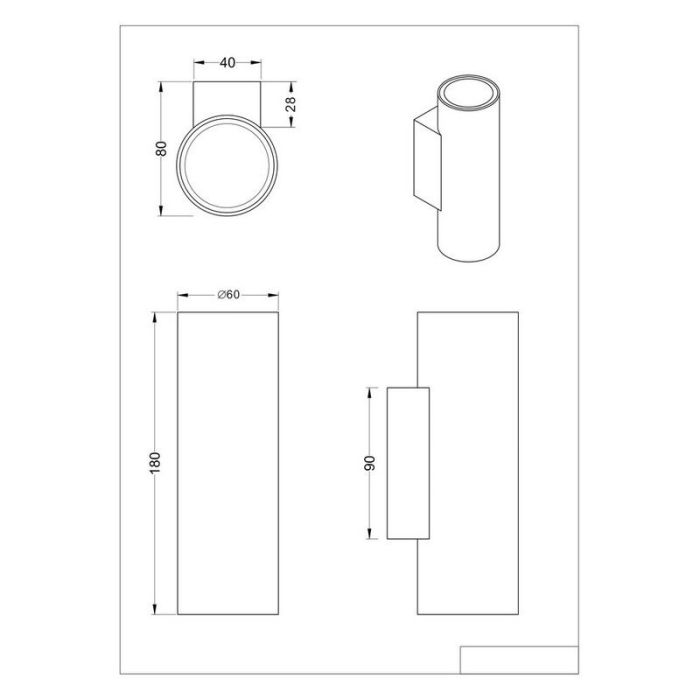 Applique murale moderne blanche, Kaso