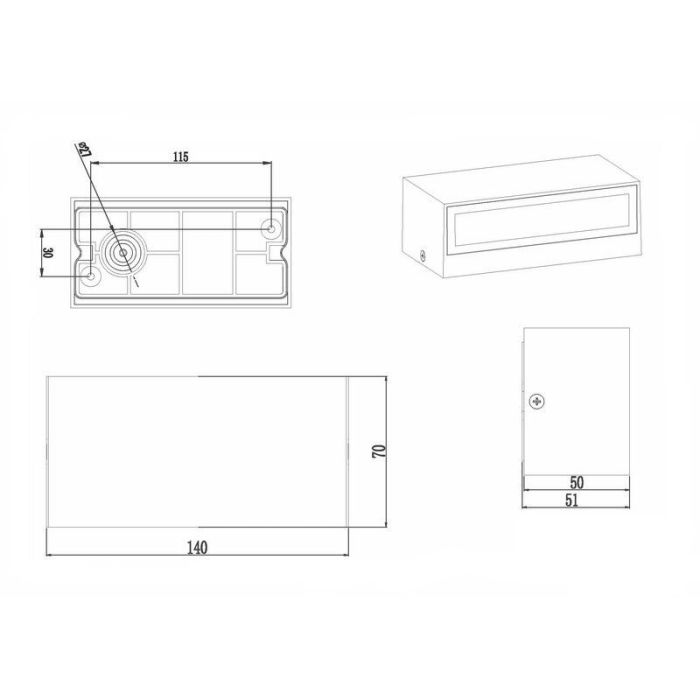 Luminaire extérieur moderne anthracite, Seby, 10W, 3000K LED, IP65