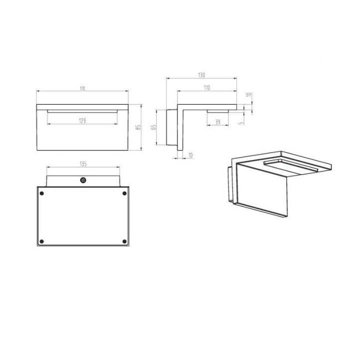 Luminaire extérieur en aluminium blanc, Elonzo, 6,5W, 3000K LED, IP54