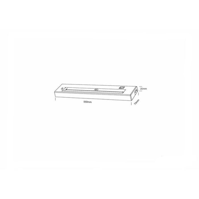 Éclairage sous meuble cuisine en plastique blanc, Sinem, 7W, 3000K LED, avec interrupteur