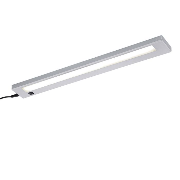 Éclairage sous meuble cuisine en plastique argenté, Sinem, 7W, 3000K LED, avec interrupteur