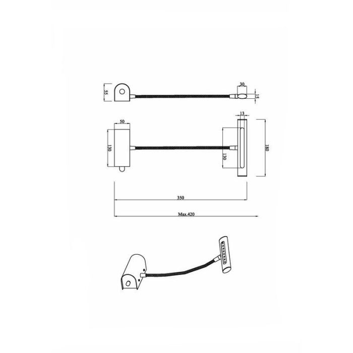 Éclairage tableau moderne laiton, Eliza, 4W, 3000K LED