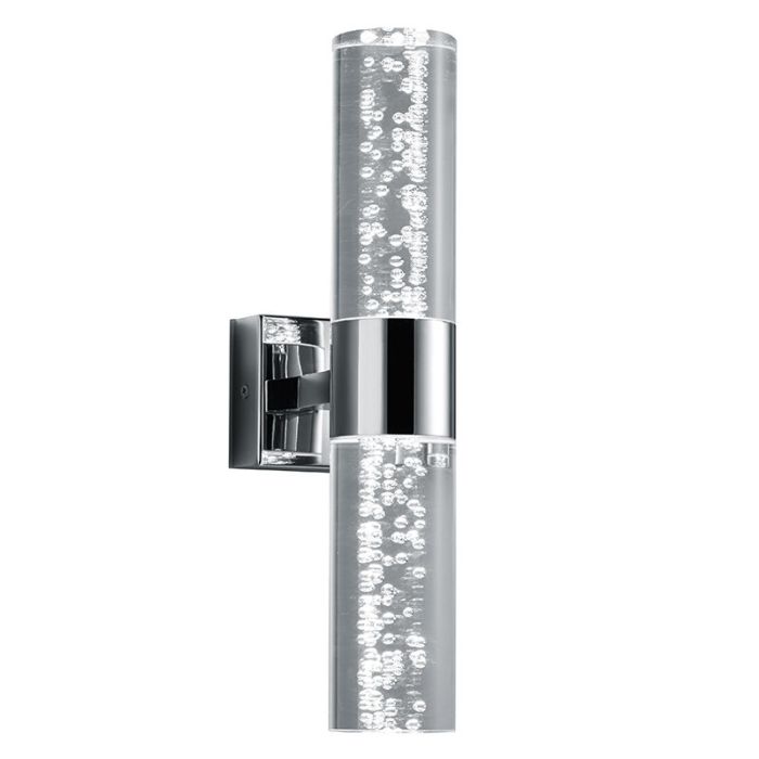Applique up and down design chromée, Delfina, 3,2W, 3000K LED, IP44