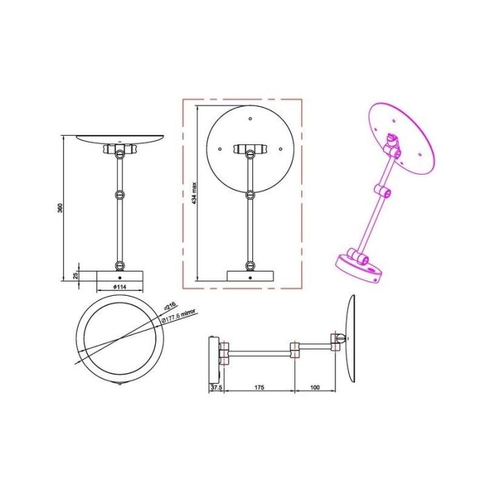 Applique murale moderne chromée, Bartje, 3W, 3000K LED, IP44, avec interrupteur