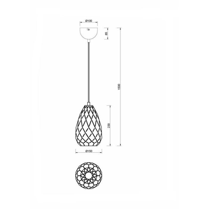Suspension moderne anthracite, Esrum