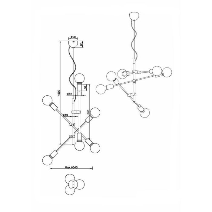 Suspension moderne noire, Kyan