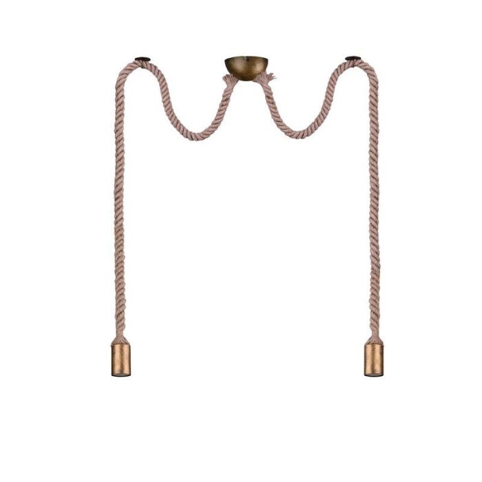 Suspension sans abat-jour rustique bronze, Inca