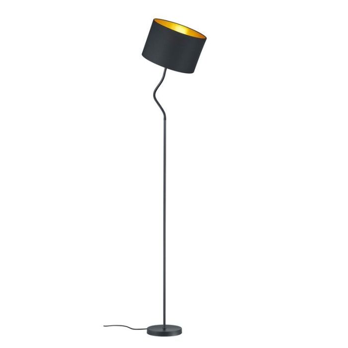 Lampadaire moderne noir, Jeany, avec interrupteur