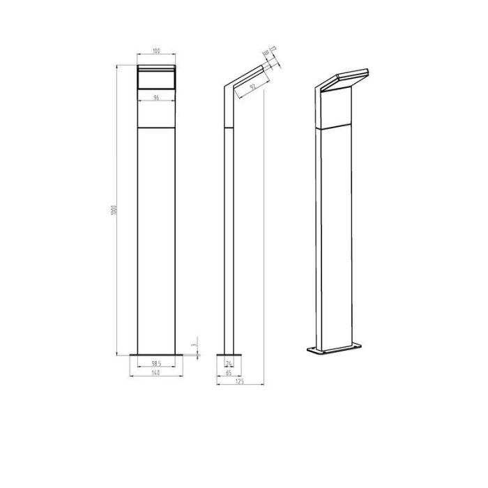 Luminaire extérieur moderne noir, Solana, 9W, 3000K LED, IP54