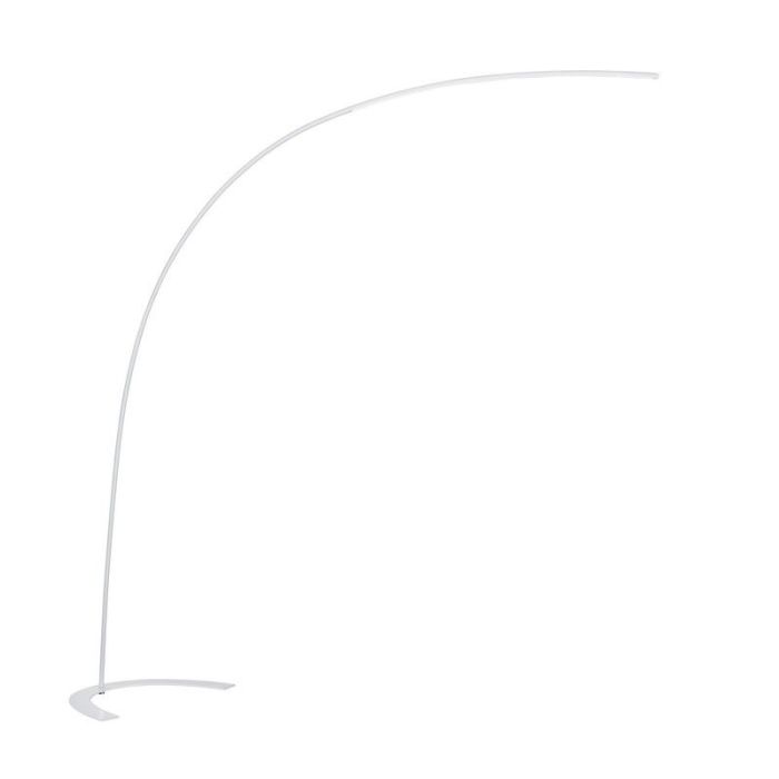 Lampadaire à arc moderne blanc, Libro, 18W, 3000K LED, avec interrupteur