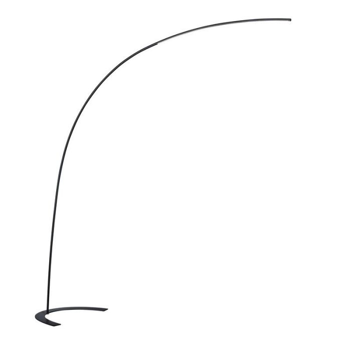 Lampadaire à arc moderne noir, Libro, 18W, 3000K LED, avec interrupteur