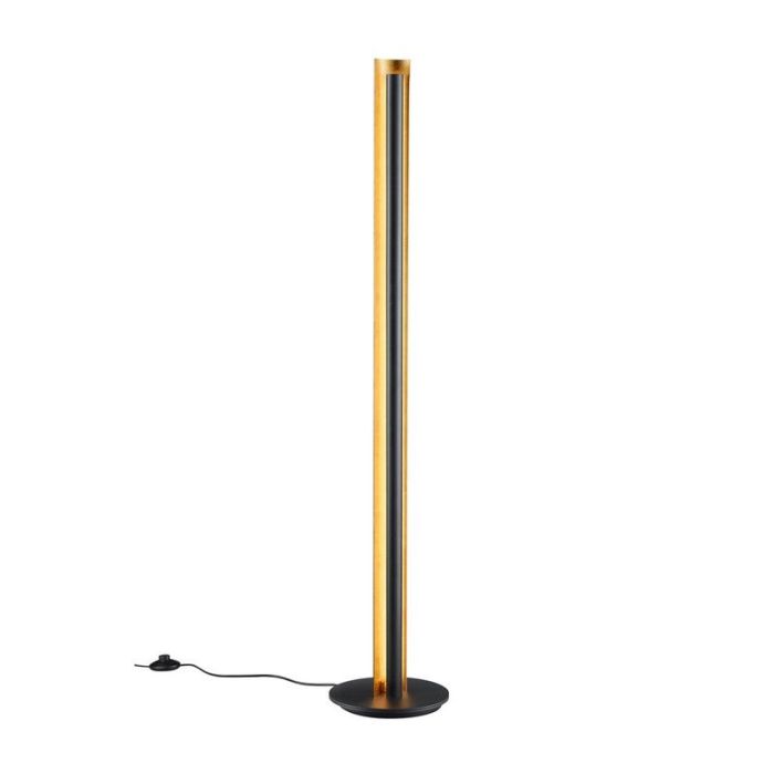 Lampadaire moderne noir, Baruch, 15W, 3000K LED, avec interrupteur
