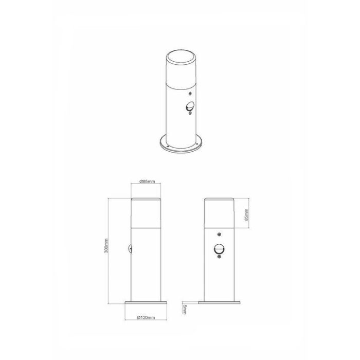 Lampadaire extérieur avec détecteur de mouvement moderne anthracite, Fjelso, IP44