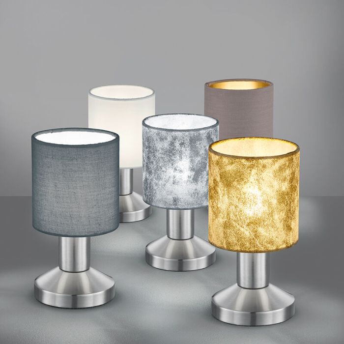 Lampe de table en métal nickel, Nordby, avec interrupteur